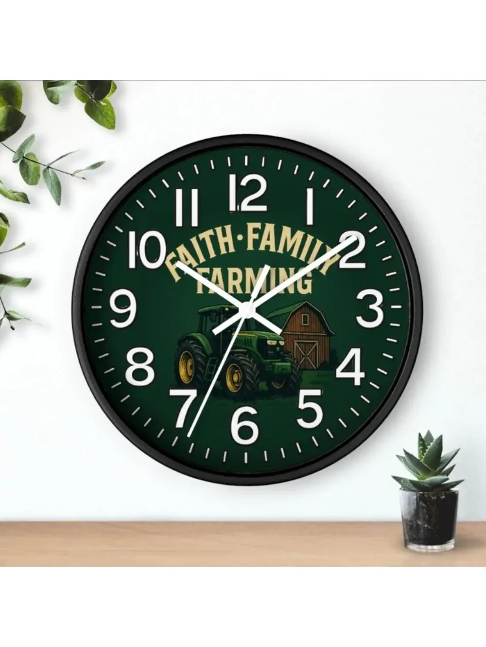 John Deere Faith Family And Farming Glow In The Dark Wall Clock New!